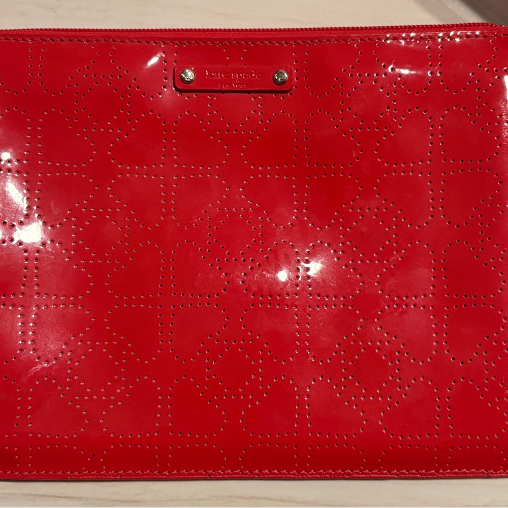 Kate Spade Red Perforated Clutch